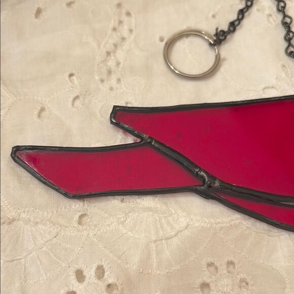 Red and Black Glass Art Bird - Picture 2 of 7